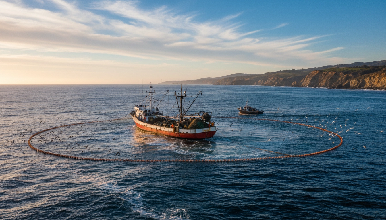 Fishing vessel at sea