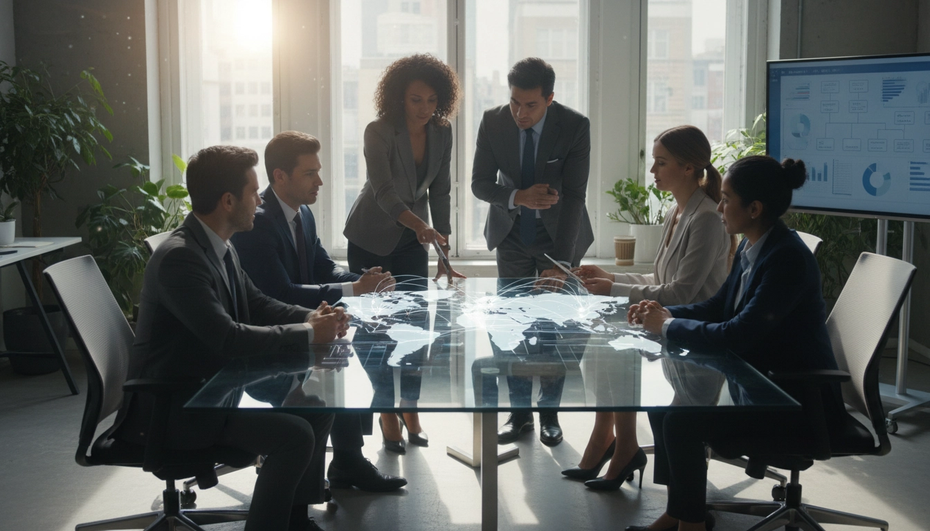 Team meeting in office